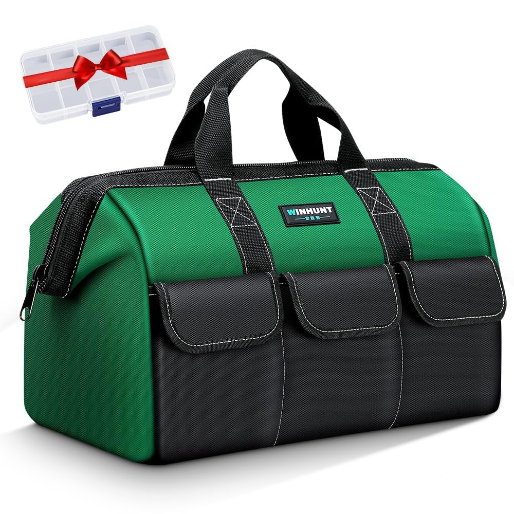 WINHUNT 17 Inch Tool Bag | 1680D Heavy-Duty Polyester Organizer - Green