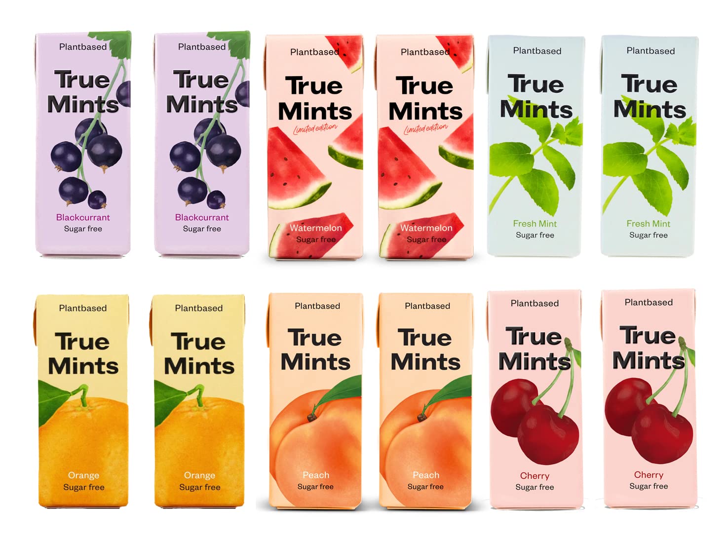 True Mints Sugar Free Xylitol Mints – Mixed 6 Flavours (12-Pack)