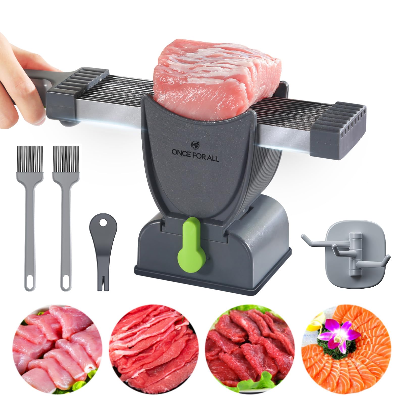 ONCE FOR ALL Manual Meat Slicer and Cleaver Knife Set for Home BBQ