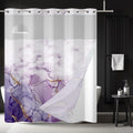 Ttincceer Marble Hookless Shower Curtain with Snap-in Liner – 71x86