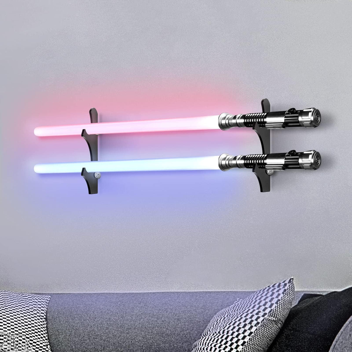 TOPNEW Lightsaber Stand/ Holder Wall Mount, Acrylic Wall Display Rack Suitable for Swords, Light SaberBlack