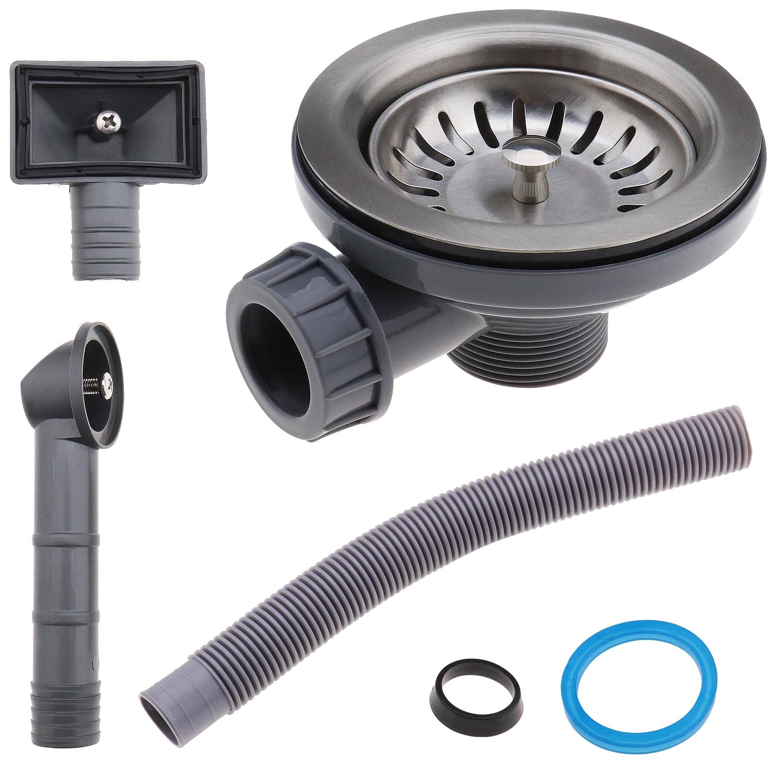 Jolof Store Stainless Steel Kitchen Sink Drain Strainer and Overflow Kit