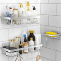 DIFULI Shower Caddy 3-Pack | Rustproof Adhesive Bathroom Shelf Organiser