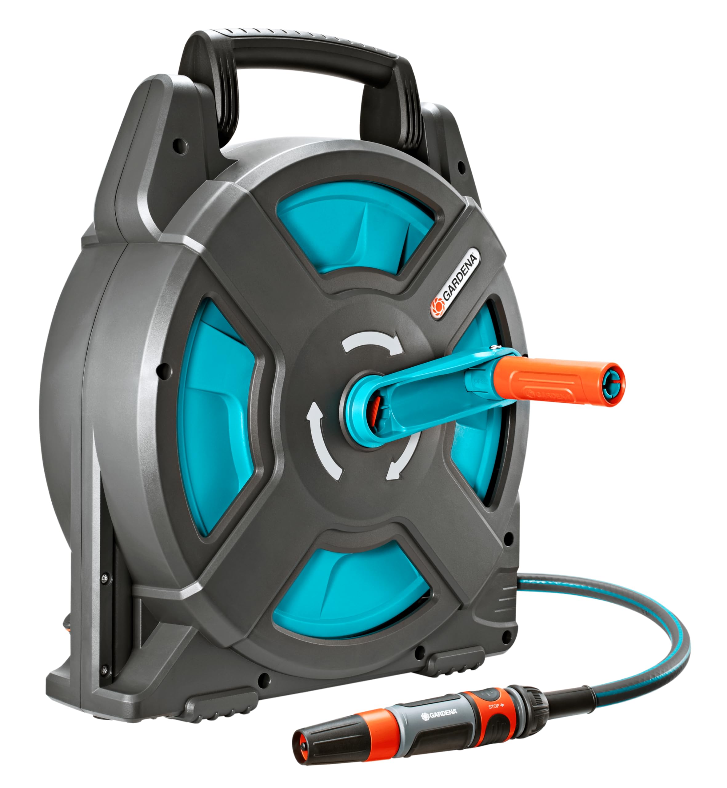 GARDENA Classic Hose Box 15 Set – 15m Compact Reel for Camping & RV