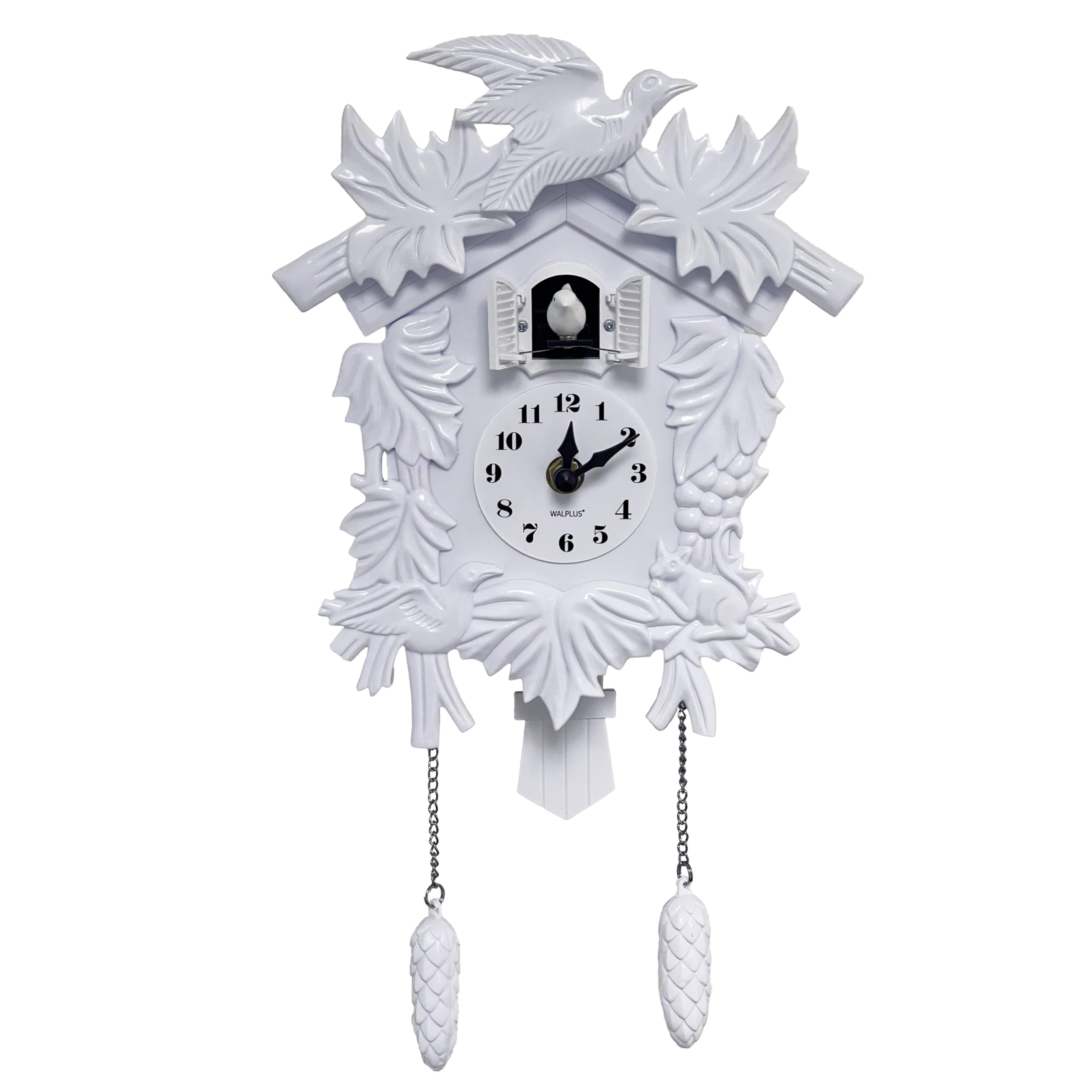 WALPLUS White Vintage Cuckoo Clock | Antique Style Pendulum Wall Clock