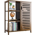 HITNET Bamboo Bathroom Cabinet – Floor Standing Storage with 3 Shelves