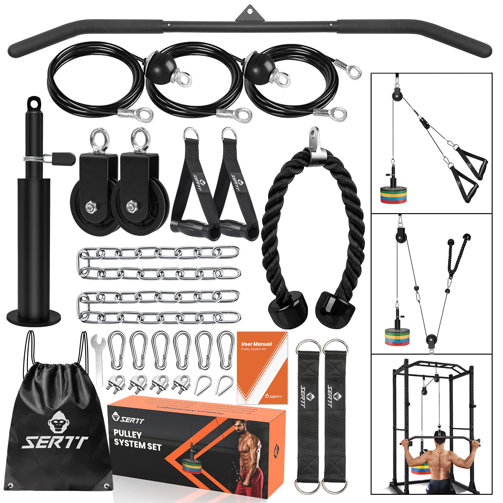 SERTT Weight Pulley System for Home Gym | Cable Lat Pulldown Machine