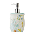 SKL Home Ocean Watercolor Ceramic Soap Dispenser | Coastal Bathroom Decor