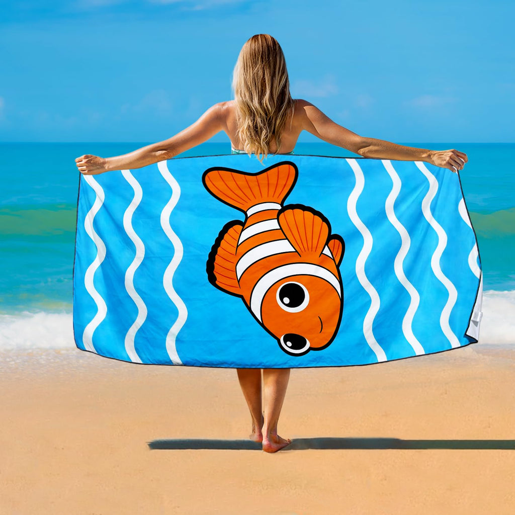 Violetpos 2 Pack Extra Large 180x90 cm Beach Towels, 250GSM Premium Microfibre, Sand Free Quick Dry Lightweight - image 2