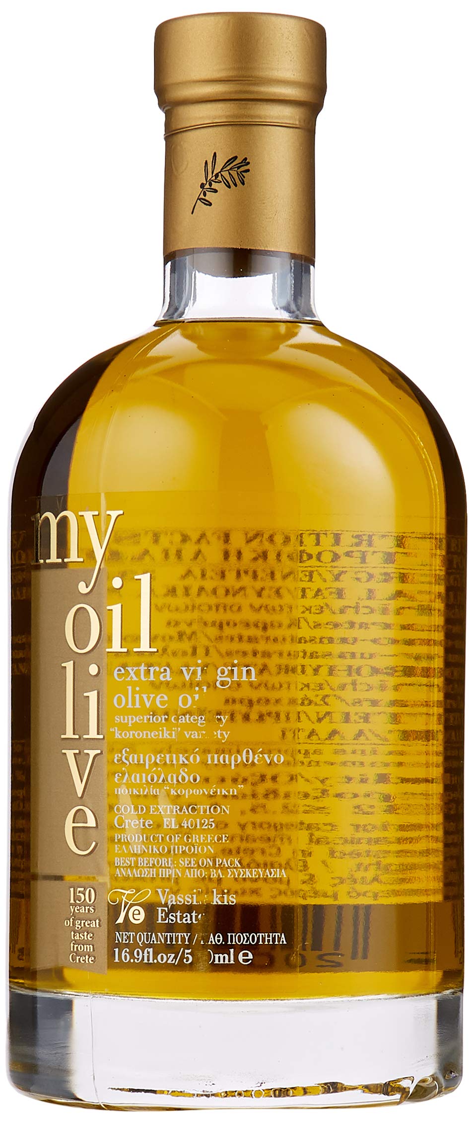 Vassilakis Estate Greek Extra Virgin Olive Oil – Cretan EVOO, 500ml