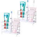 Dseap Stainless Steel Toothbrush Holder Stand for Bathroom, White – 2 Pack