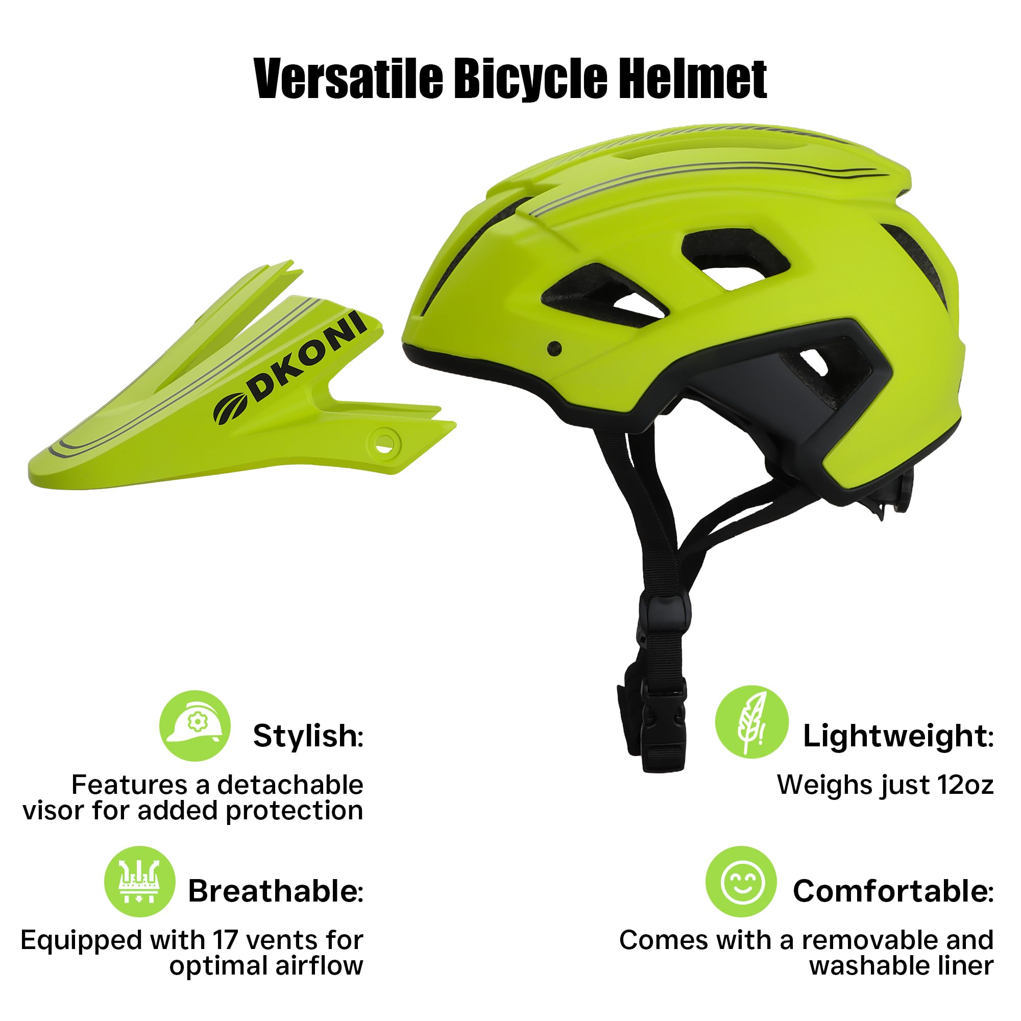 DKONI MTB Mountain Bike Helmet | Adjustable Lightweight Unisex Design