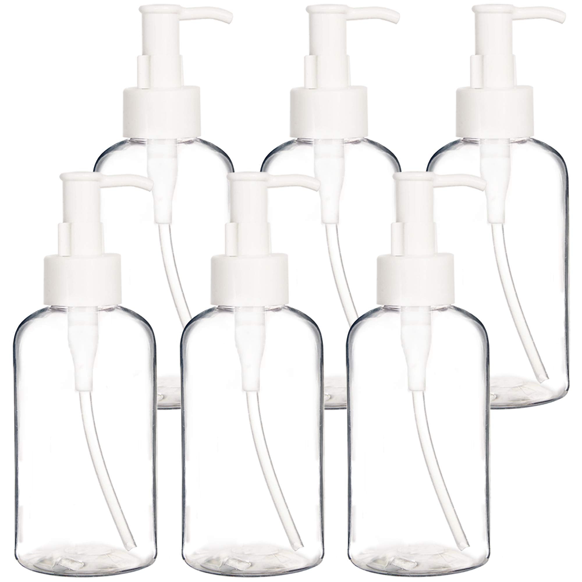 Youngever 6 Pack Refillable Plastic Pump Bottles with Travel Lock - 250ml
