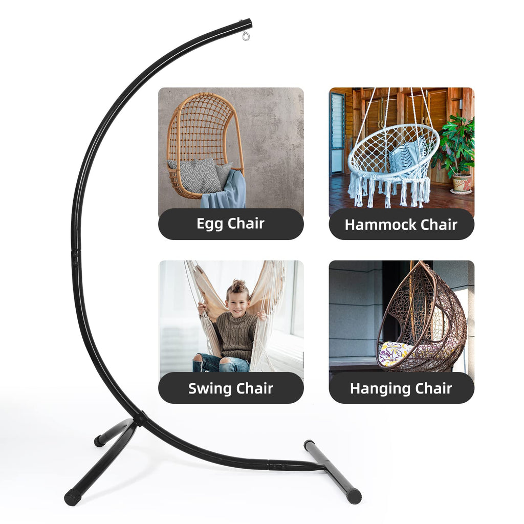 Goutime C-Shape Hammock Chair Stand - Heavy Duty Steel, 330lb Capacity
