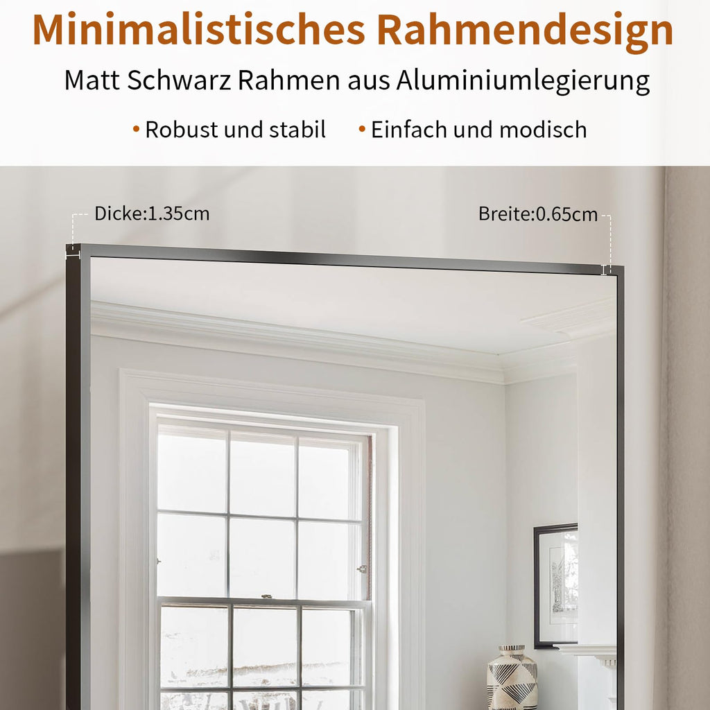 Koonmi Full Length Floor Mirror | 60x165cm Aluminum Frame Wall Mirror