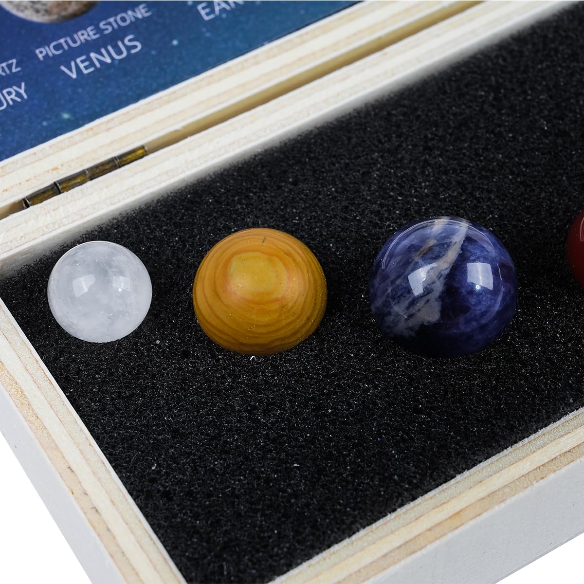 VOANZO 9 Planets Solar Decor Tumbled Crystal Gemstones Ball Set Celestial Desk Decoration & Creative Gift Stunning Crystals for Home or Office - image 5