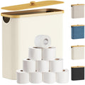 Lifewit 30L Toilet Paper Storage Basket - Bamboo Bathroom Organizer, White