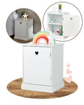 Haus Projekt Kids Bedside Table | White Heart Detail Storage Nightstand