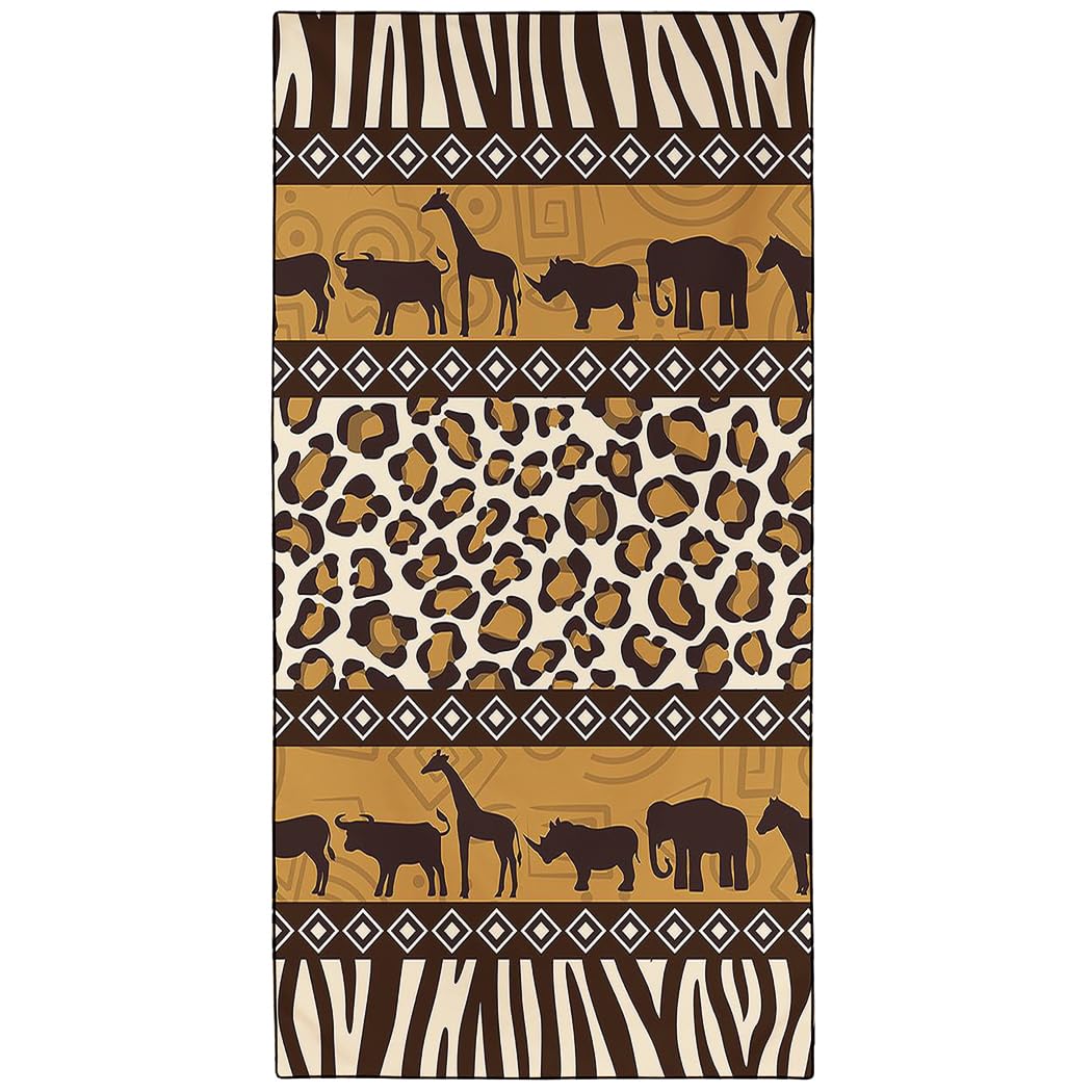 YISUMEI Vintage African Animals Microfibre Beach Towel – Extra Large