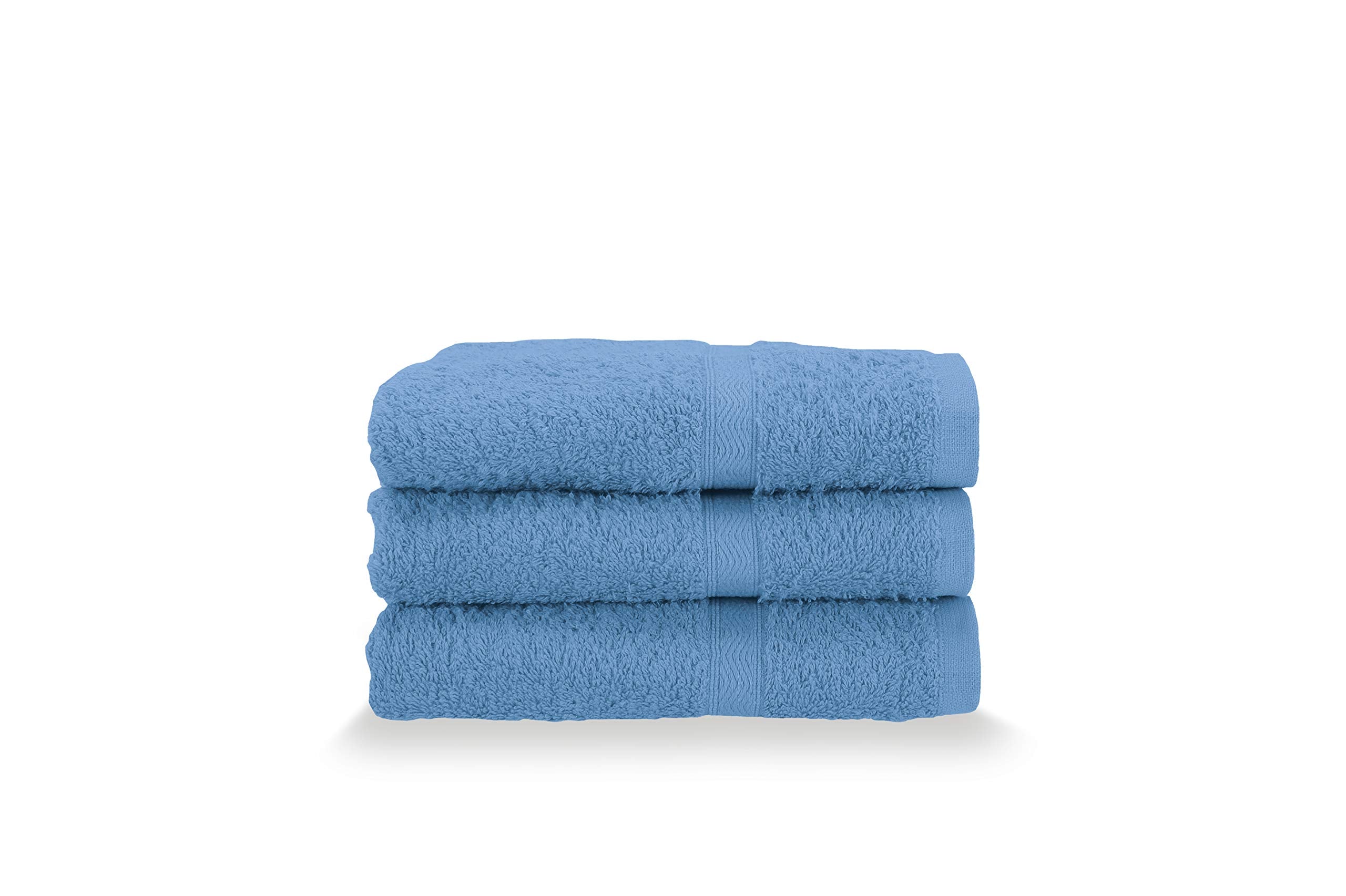 Gabel Guest Towels – Set of 3 Pure Cotton Jacquard Sponge, Bluette