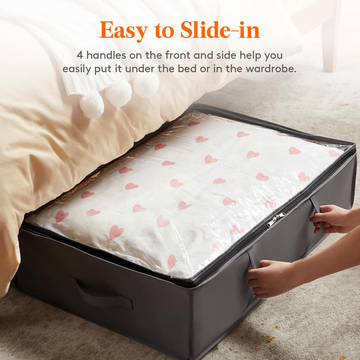 Lifewit 6 Pack 40L Under Bed Storage, Underbed Storage Boxes with lid Clothes Storage Bag Wardrobe Storage Organiser with Reinforced Handle
