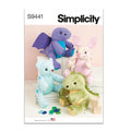 Simplicity S9441 Sewing Pattern | 13" Stuffed Animal Plushie Kit