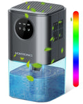 Homtronics 1700mL Mini Dehumidifier | 24H Timer & 7-Color LED Lights