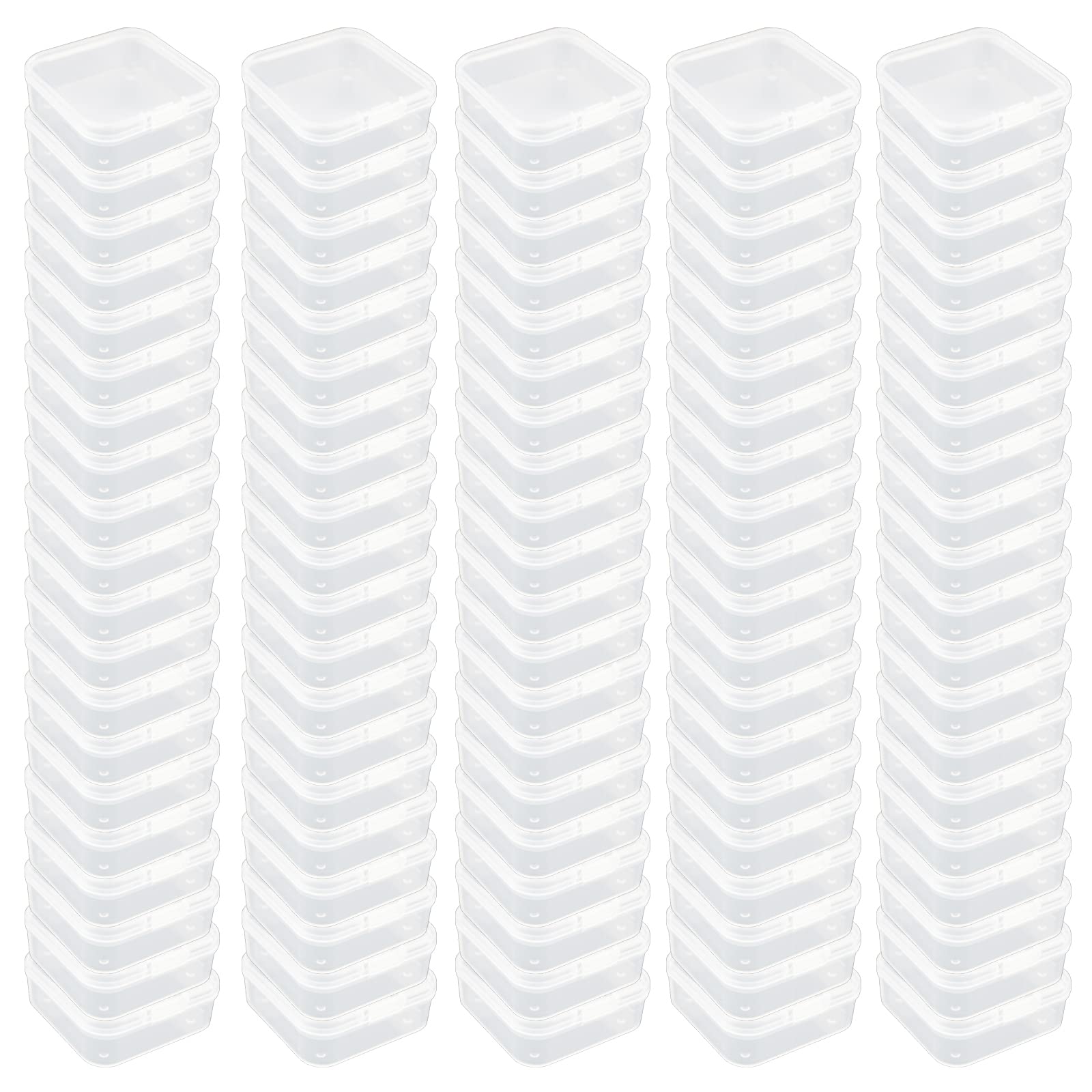 100-Pack Clear Plastic Mini Storage Boxes with Lids