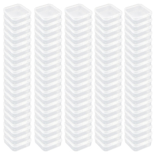 100-Pack Clear Plastic Mini Storage Boxes with Lids