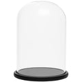 Belle Vous Glass Dome Cloche Bell Jar with Black Wooden Base - 30cm