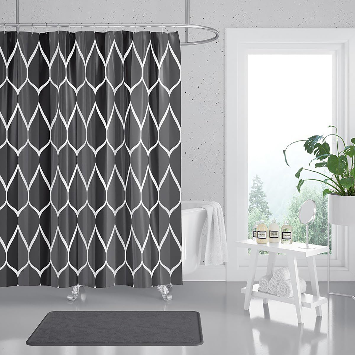 Tennove Waterproof Polyester Shower Curtain | Heavy Duty 220x200cm