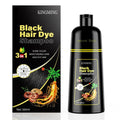 3-in-1 Black Hair Dye Shampoo for Gray Hair Coverage - 500ml