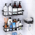 PKBD Rustproof Stainless Steel Shower Caddy 3 Pack | No-Drill Wall Organizer