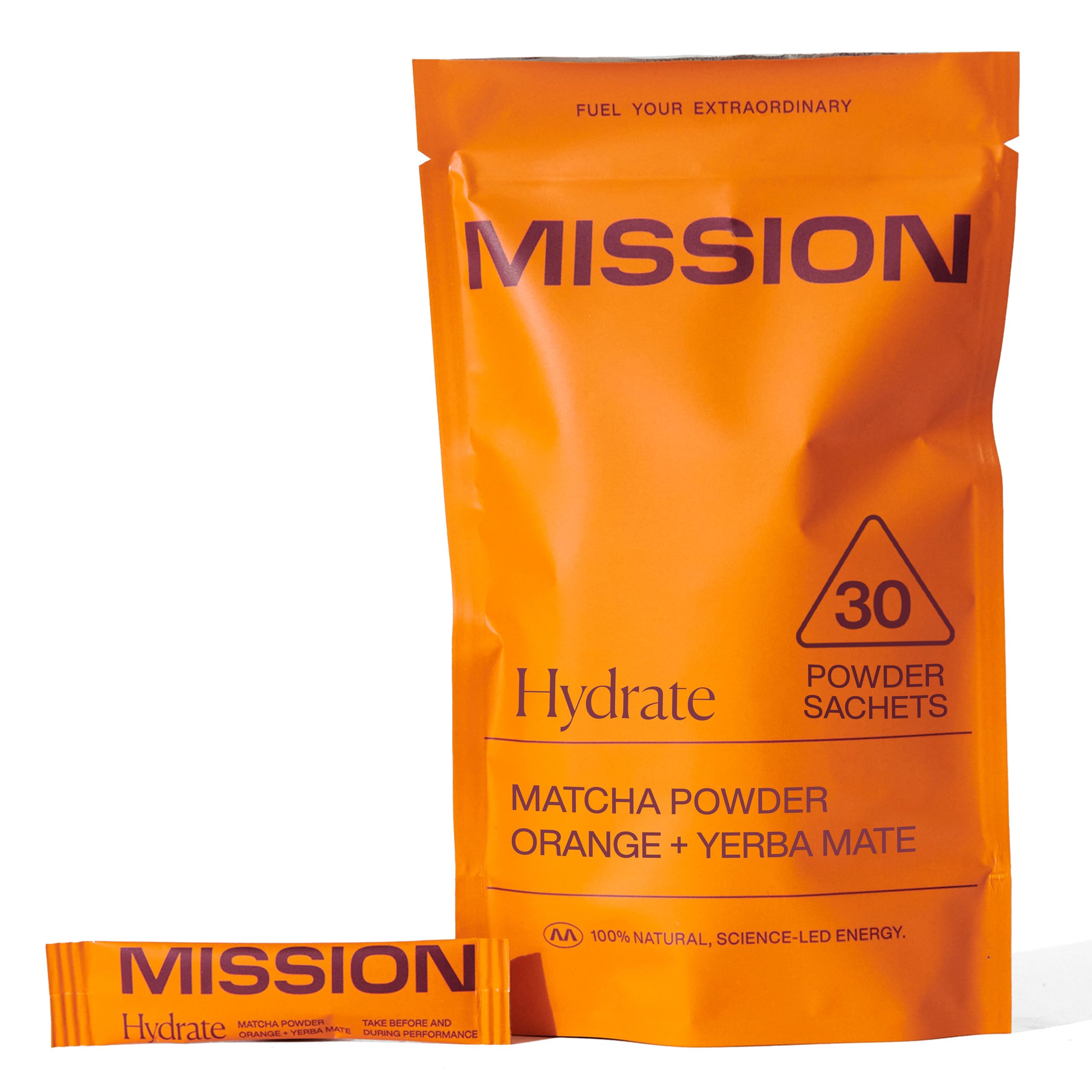 Mission Hydrate Matcha Tea Powder with Orange & Yerba Mate - 30 Sachets