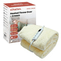 Schallen Soft Fleece Heated Throw Blanket – 10 Heat Settings, Cream