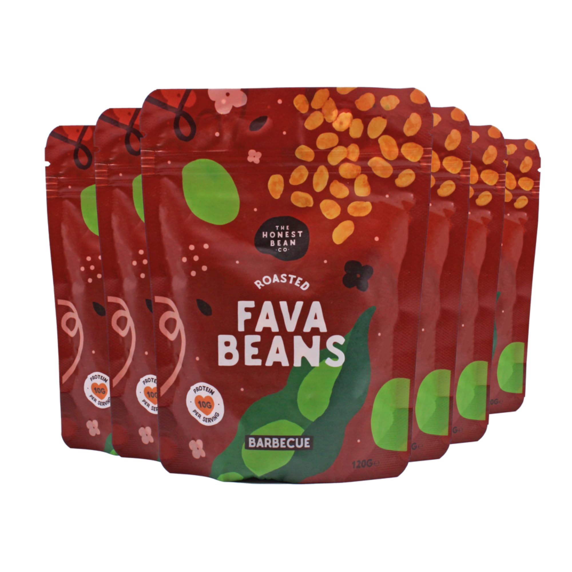 The Honest Bean Co BBQ Roasted Fava Beans – High Protein Vegan Snack (6x120g)