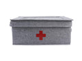 Gzsekken 9-Compartment Medicine Storage Box | Fabric First Aid Case - Grey