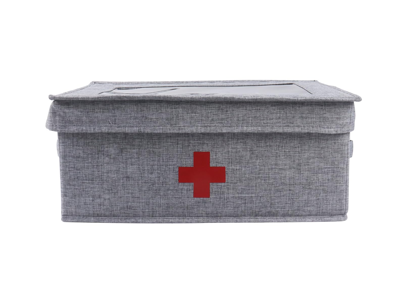 Gzsekken 9-Compartment Medicine Storage Box | Fabric First Aid Case - Grey