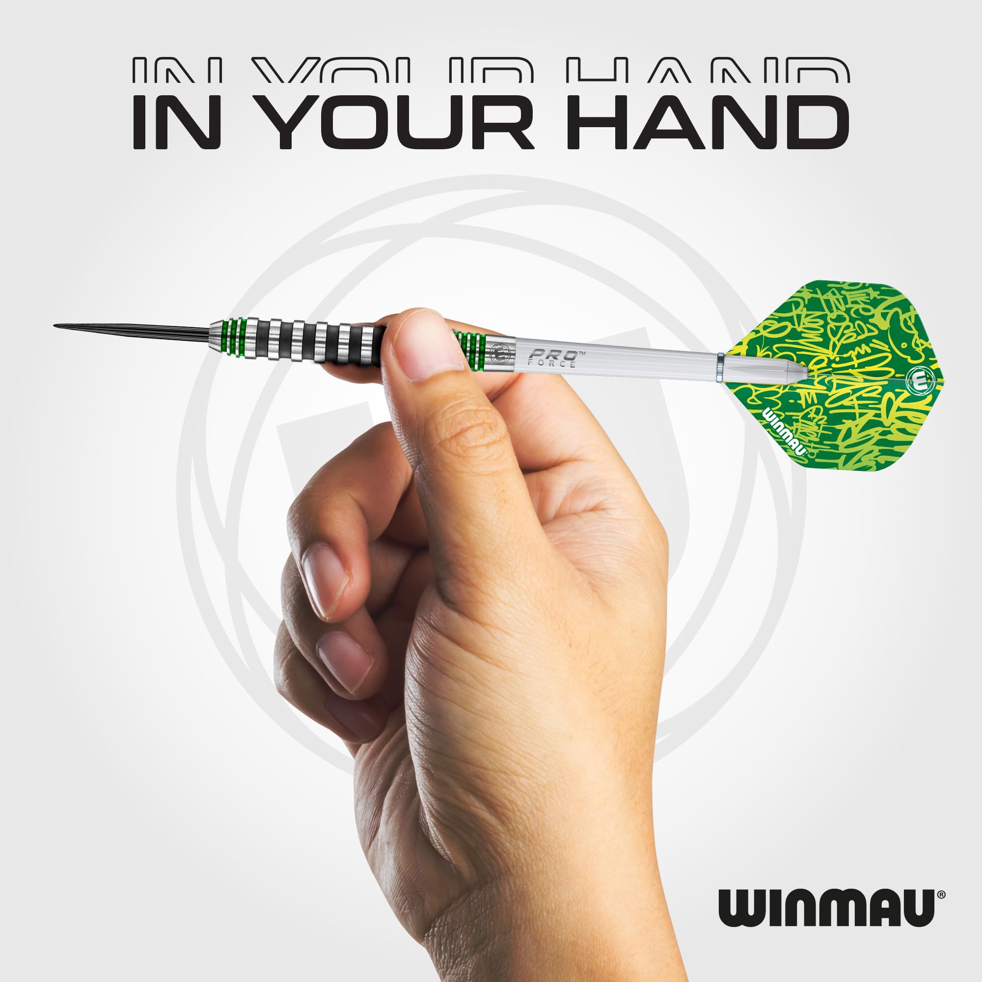 Winmau Advance 500 Series 90% Tungsten Steeltip Darts Set - Green 26g