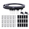 KJLEEN 5M Flexible Ceiling Curtain Track – Heavy Duty Bendable Rail, Black