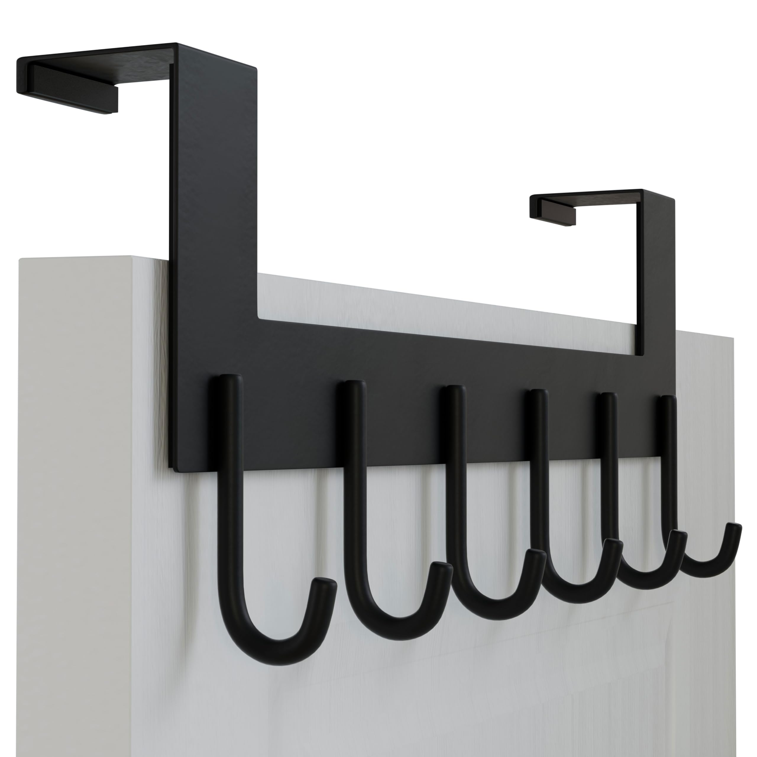 WEBI Over The Door Hooks – Black Towel and Coat Hanger Rack for Bathroom