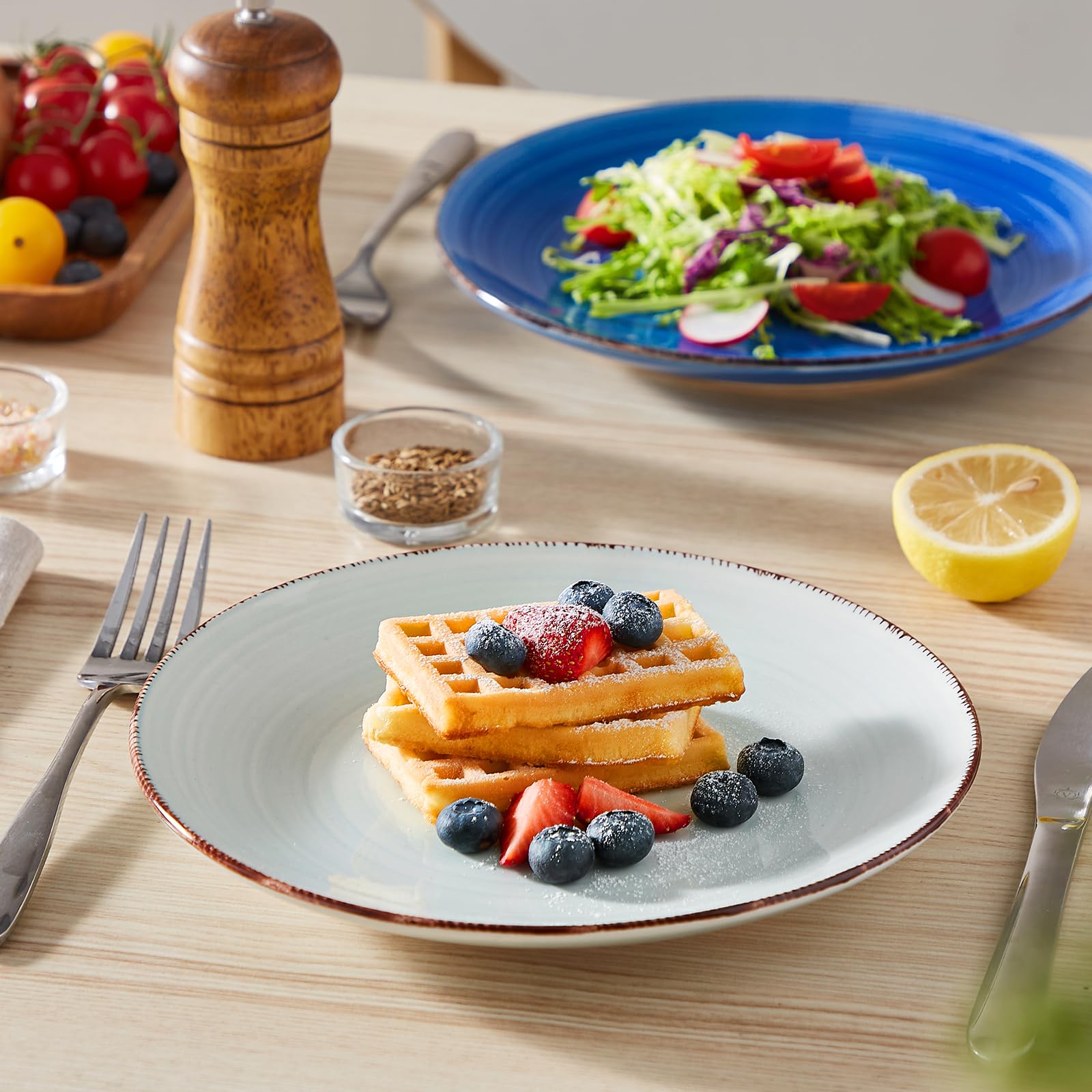 vancasso Bonita 8.5" Ceramic Salad Plates – Set of 6 Colorful Dessert Dishes