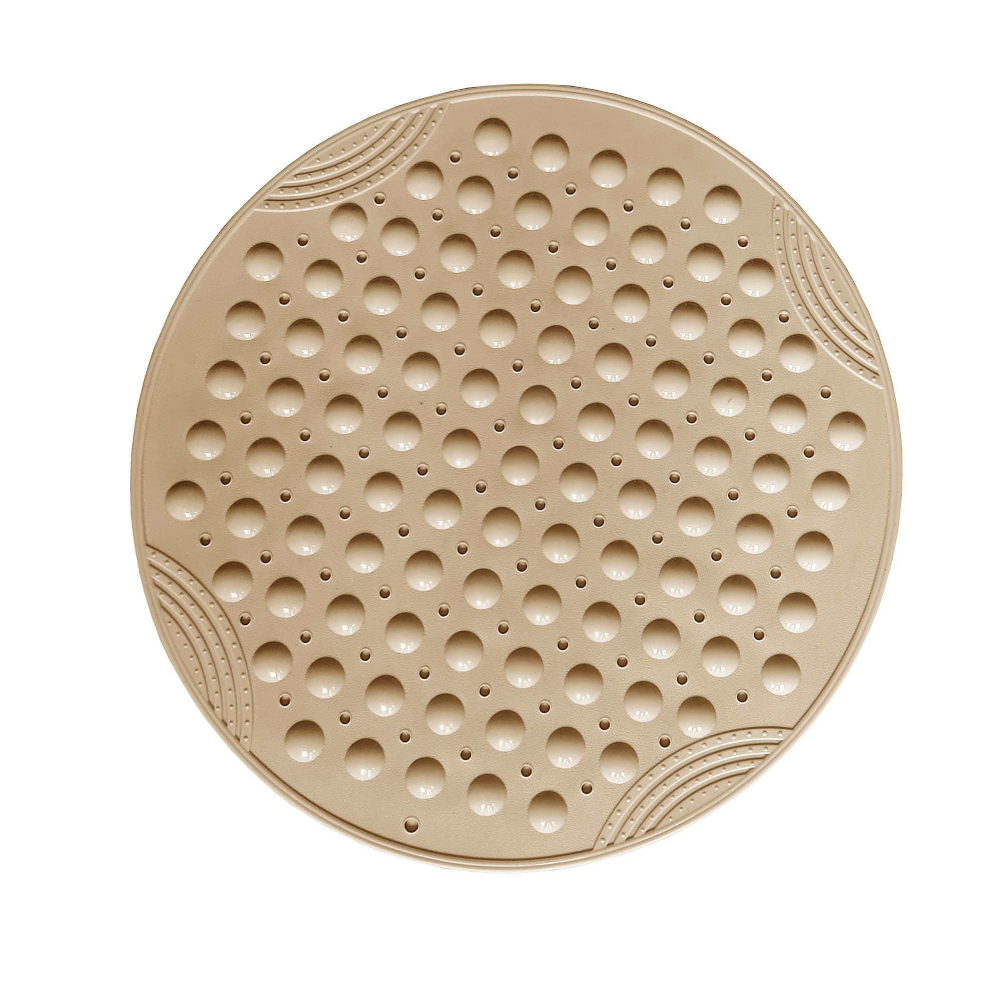 VSUSN Round Non-Slip Shower Mat – 55cm PVC Bathtub Mat with Suction Cups