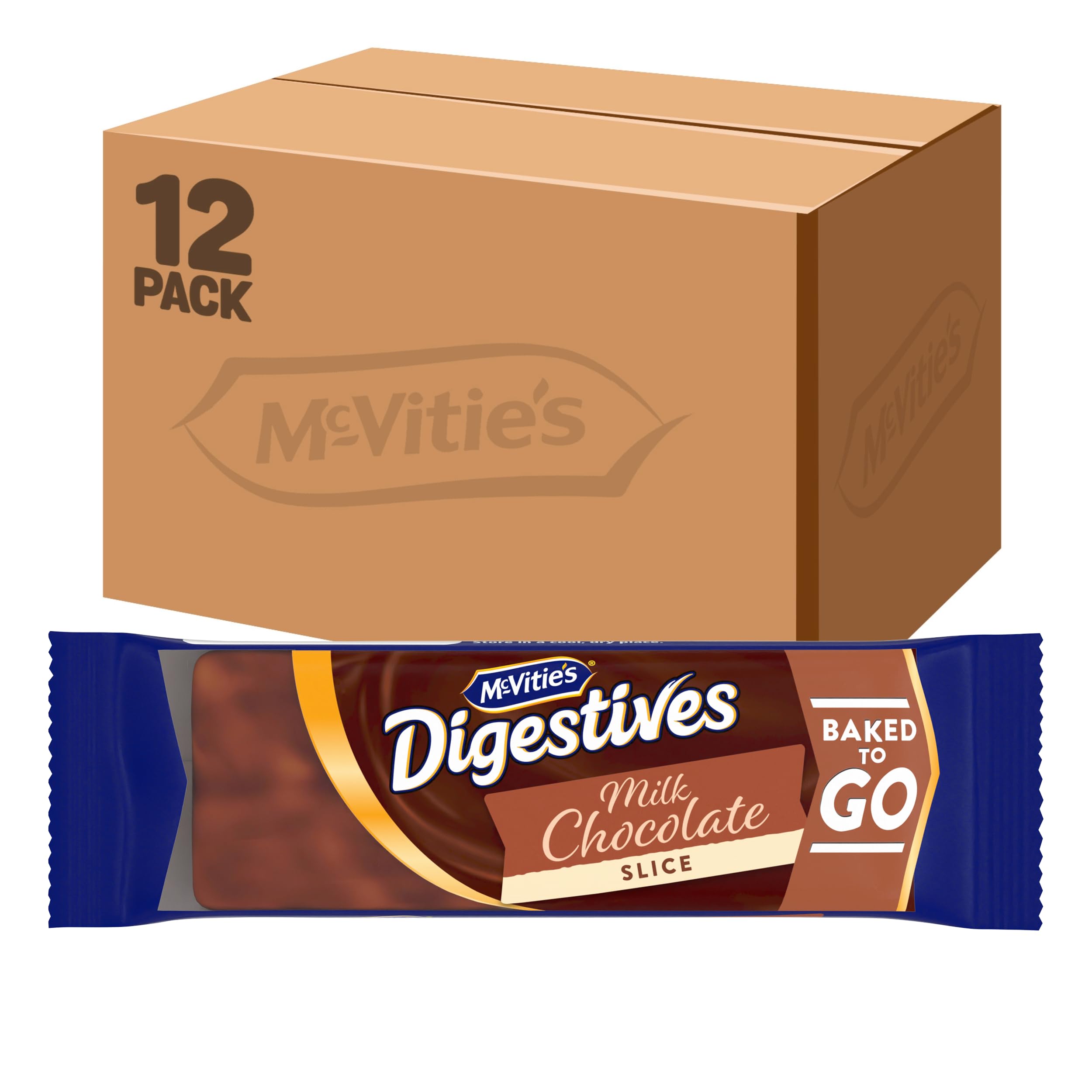 McVitie's Milk Chocolate Digestive Biscuit Slices, 54g - Pack of 12