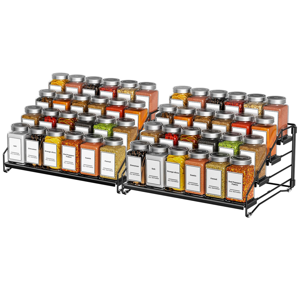 ZDDLOINP 4-Tier Metal Spice Rack | Depth Adjustable Cabinet Organizer