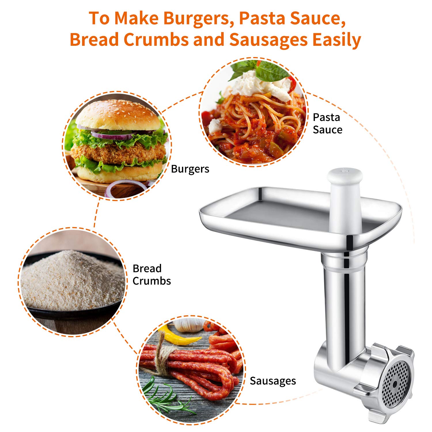 Gdrtwwh Metal Food Grinder Attachment for KitchenAid Stand Mixers