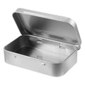 Aphumedc Silver Metal Rectangular Empty Hinged Tins Tin Containers, 3.7 x 2.3 x 0.8 Inch Small Storage Container - image 1