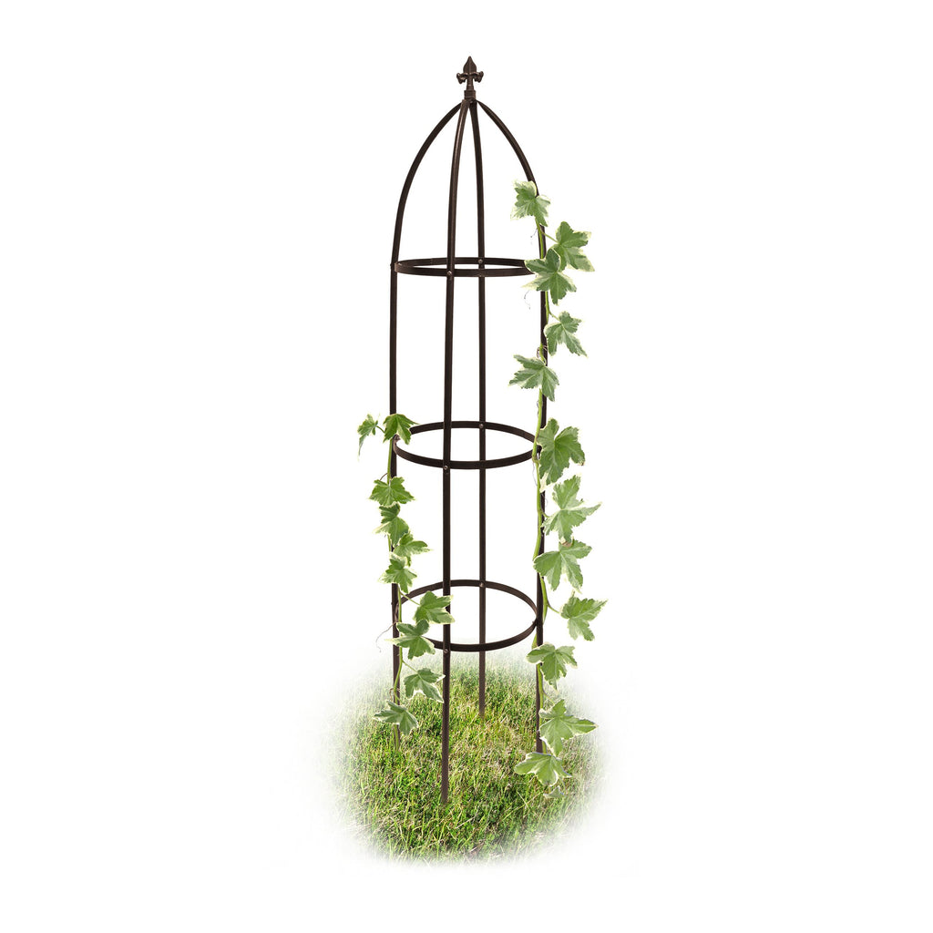Jolof Store Metal Obelisk Garden Trellis – 190cm Plant Support, Brown