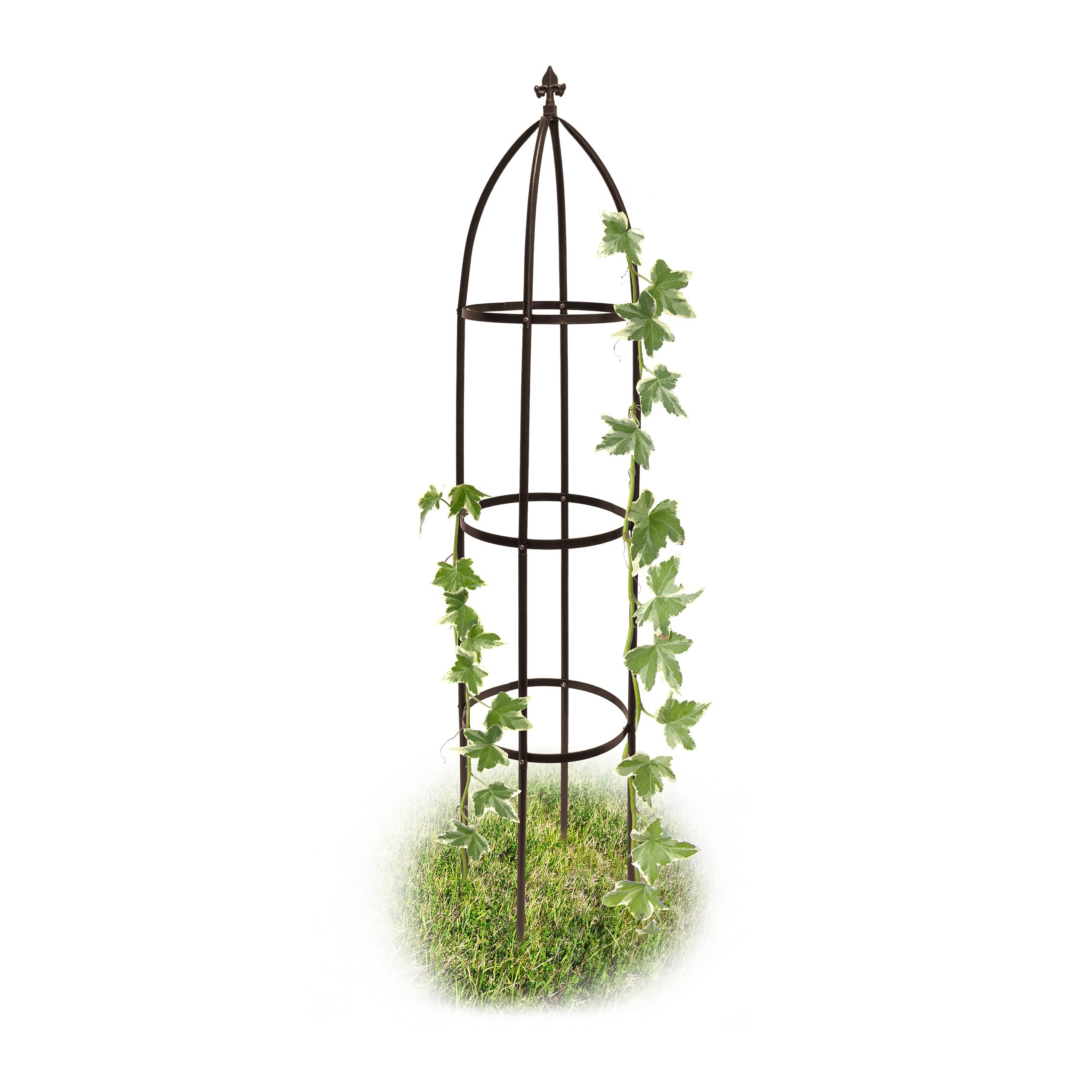 Jolof Store Metal Obelisk Garden Trellis – 190cm Plant Support, Brown