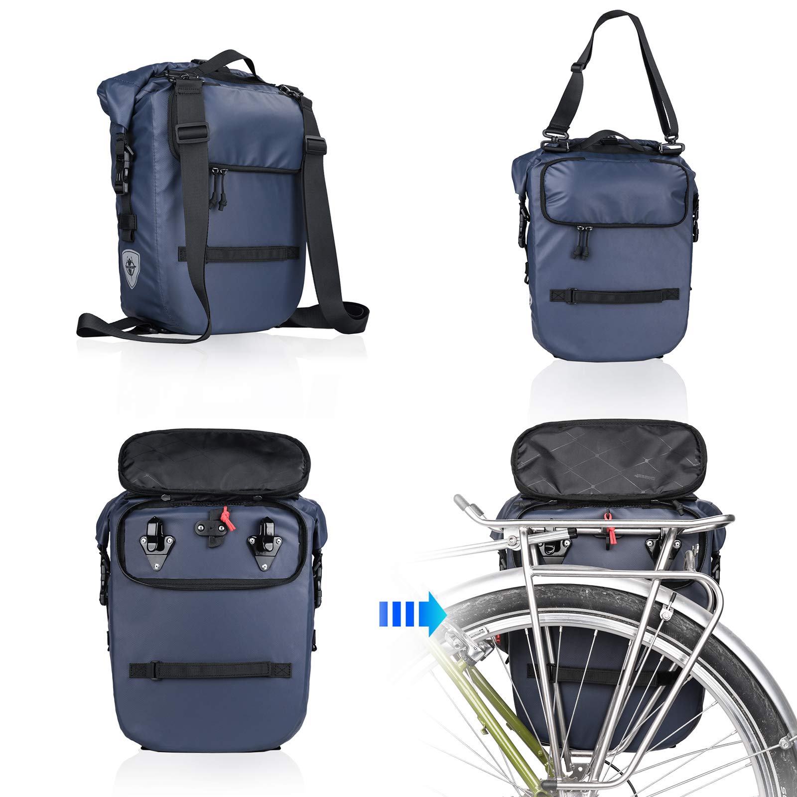 Rhinowalk 20L Bike Pannier Bag – Waterproof Laptop Backpack & Rack Bag
